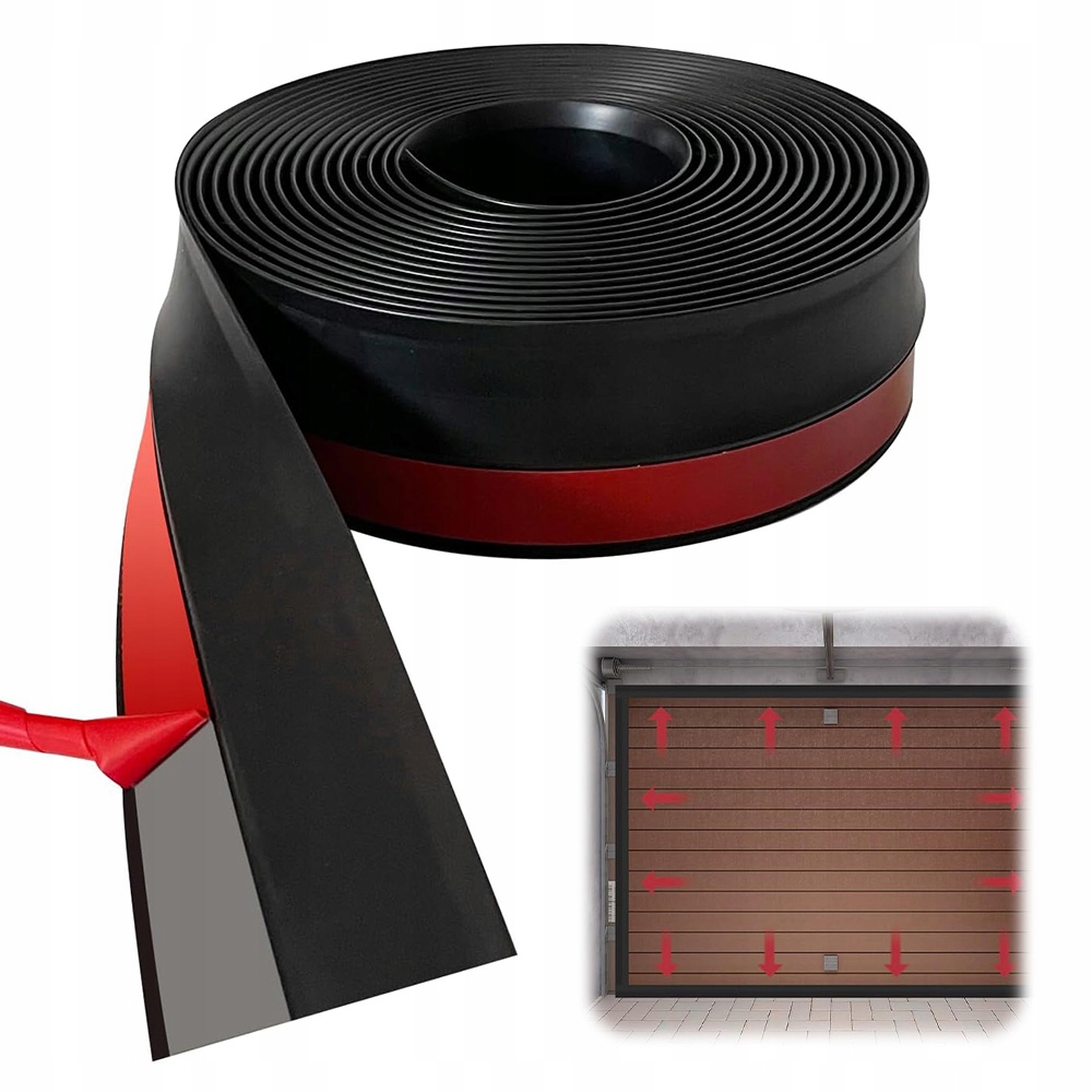 Garážové Těsnění Práh Pro Bránu 8 M Tpe Černý S 30 Šrouby