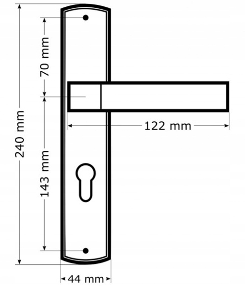 KLAMKA DRZWIOWA DO DRZWI ZEWNĘTRZNYCH MODEL BRAVO Marka Alubrass