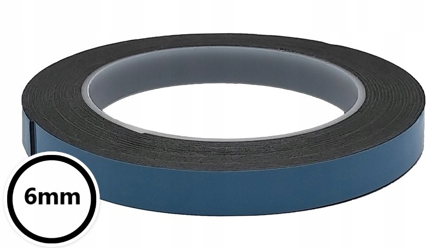 TAŚMA DWUSTRONNA PIANKOWA MONTAŻOWA 6mm/5m CZARNA