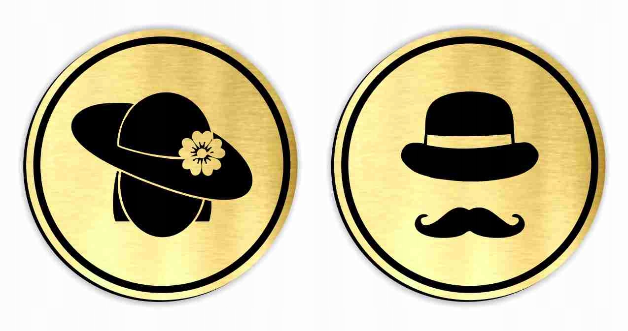 elegancka TABLICZKA na drzwi toaleta toilet WC TAŚMA R 75 mm dużo wzorów Marka inny