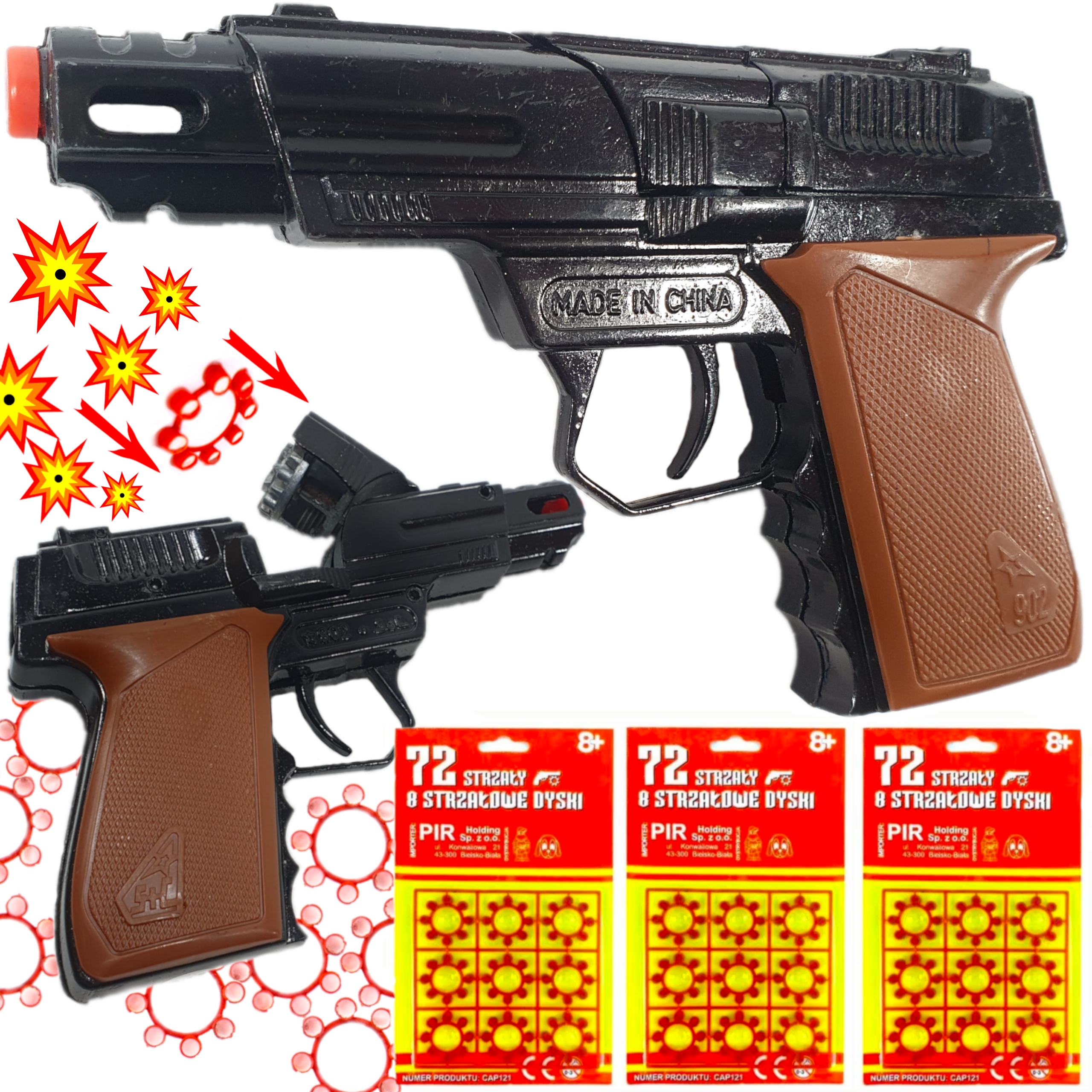 

Metalowy Pistolet Na Kapiszony Hukowy +3x Kapiszon