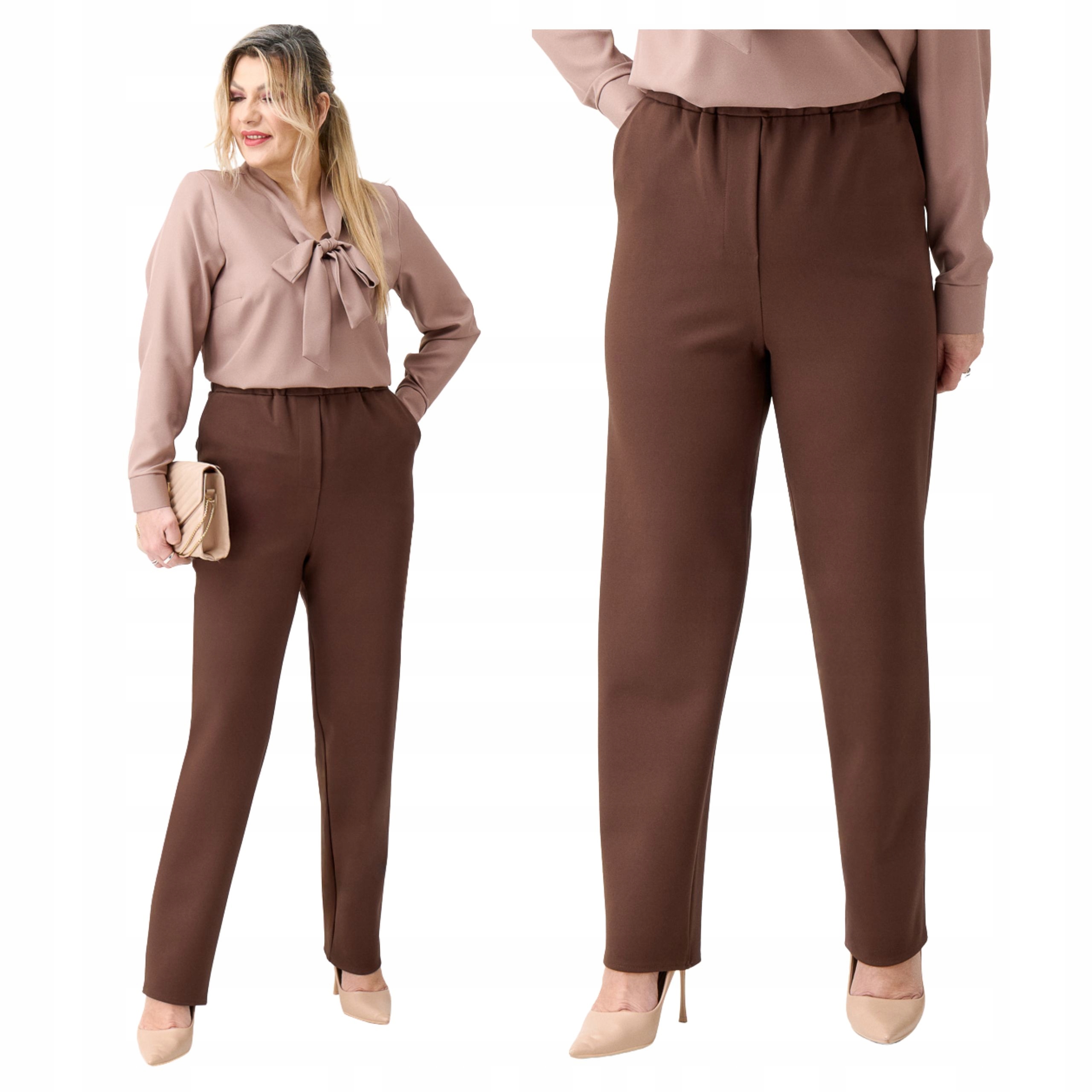 Spodnie wizytowe z gumą w pasie Polski Producent duże rozmiary