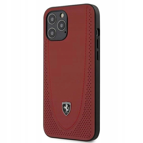 Etui Ferrari Off Track Perforated na iPhone 12 Pro Max czerwone
