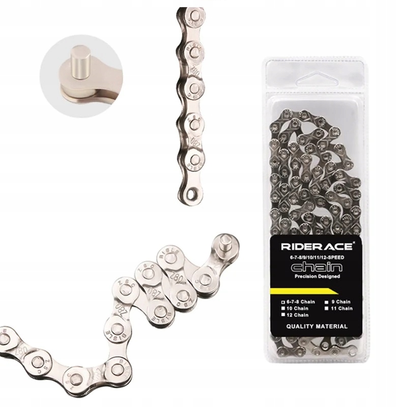 Łańcuch 6 7 8 Rzędowy Niklowany 1/2" x 3/32" 116 Ogniw