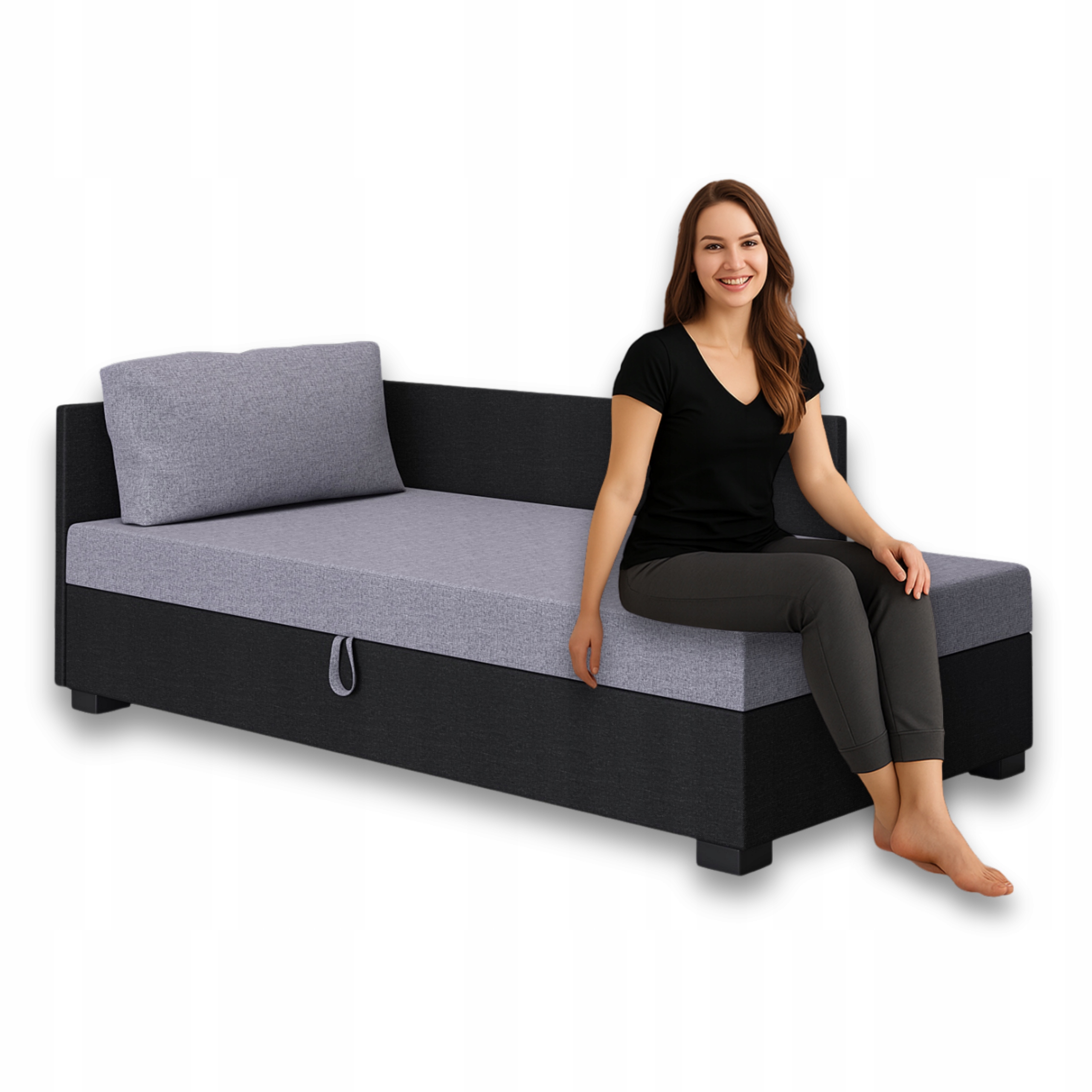 Čalouněná postel s úložným prostorem 90 x 195 cm Jednolůžkový gauč pro mládež