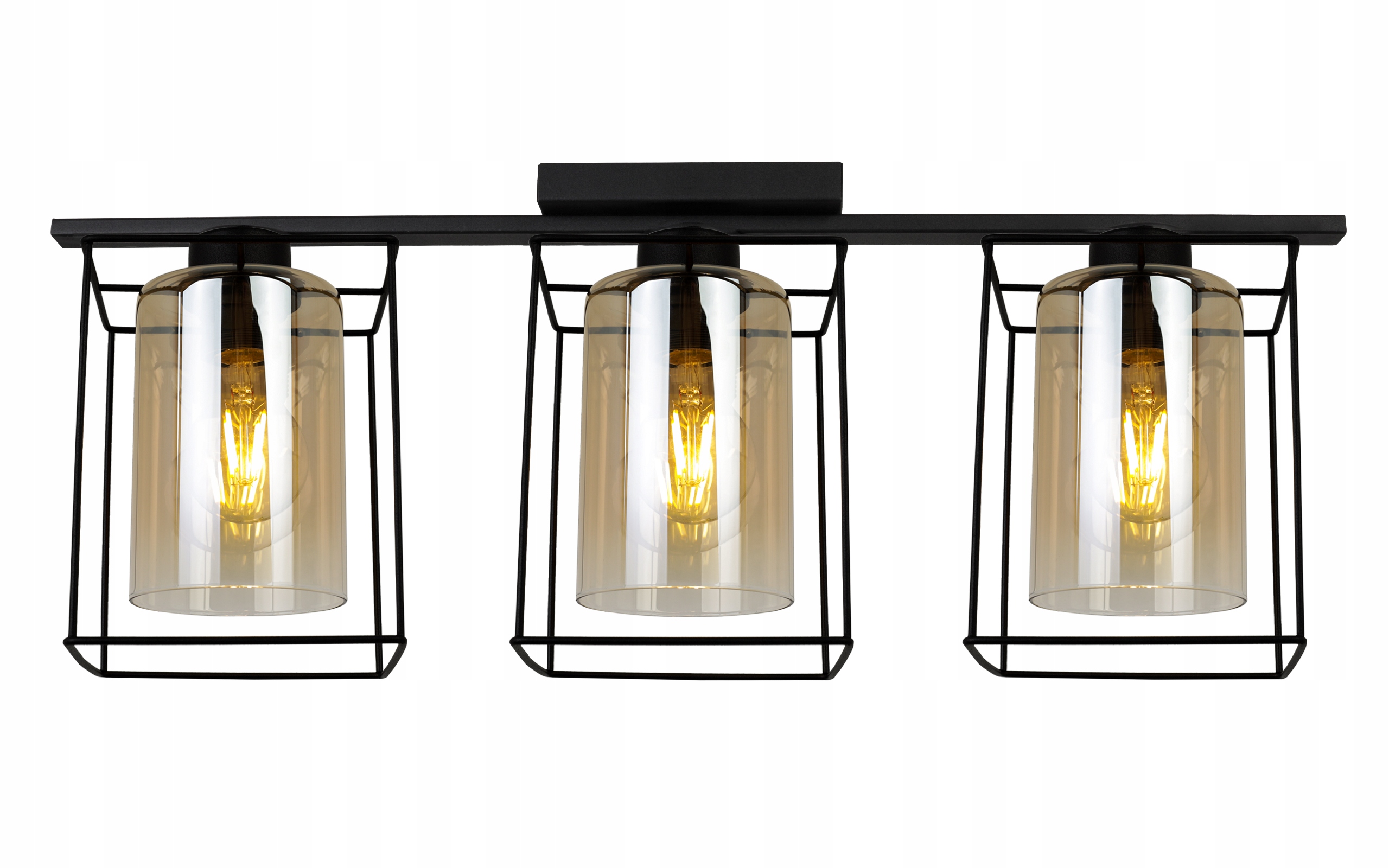 Závěsné Stropní Svítidlo Lustr Černá Nad Stůl Trojitá Glamour Skleněná