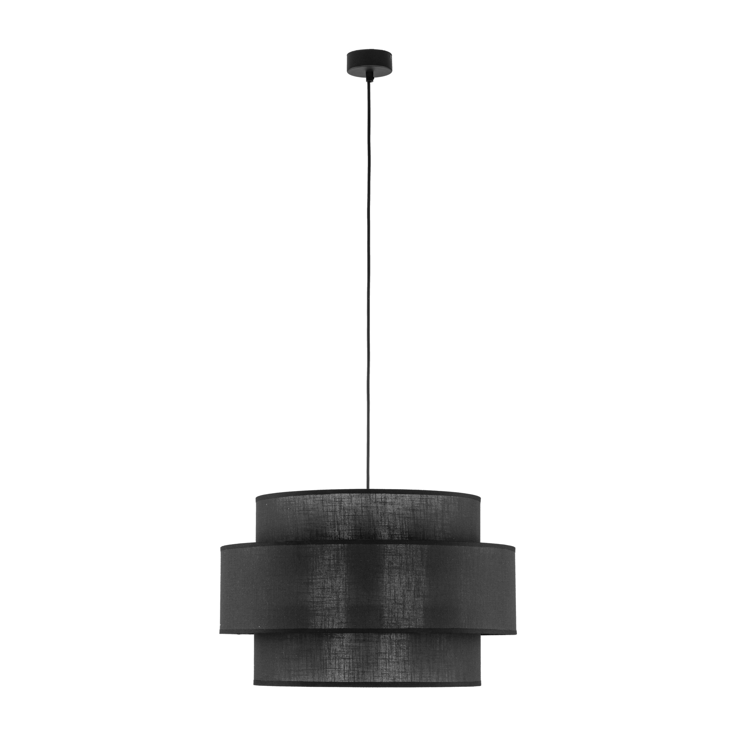Černá závěsná lampa s velkým stínidlem do ložnice TK-Lighting Calisto 3xE27