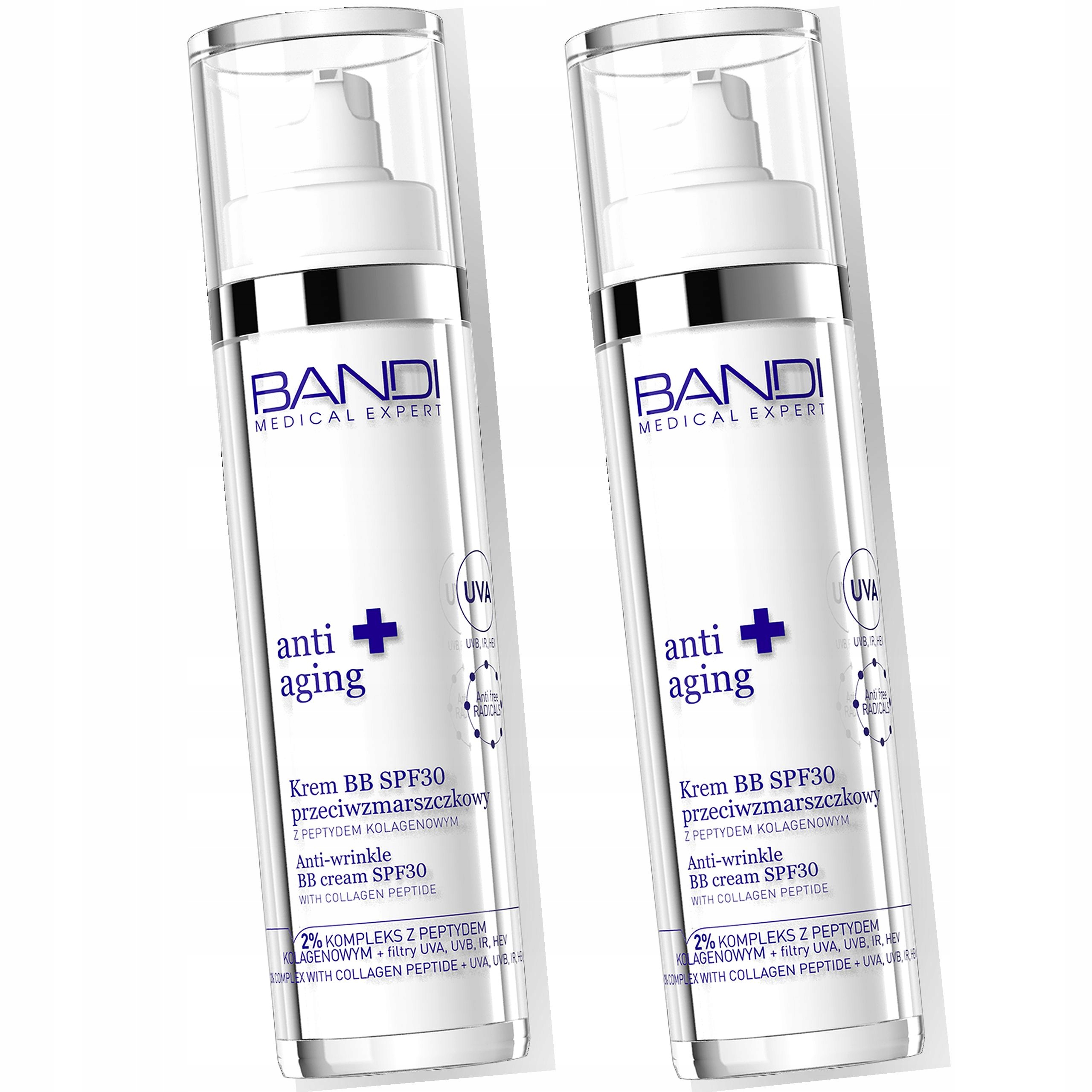 2x Krem do twarzy na dzień Bandi SPF30, Peptydy Kolagenowe