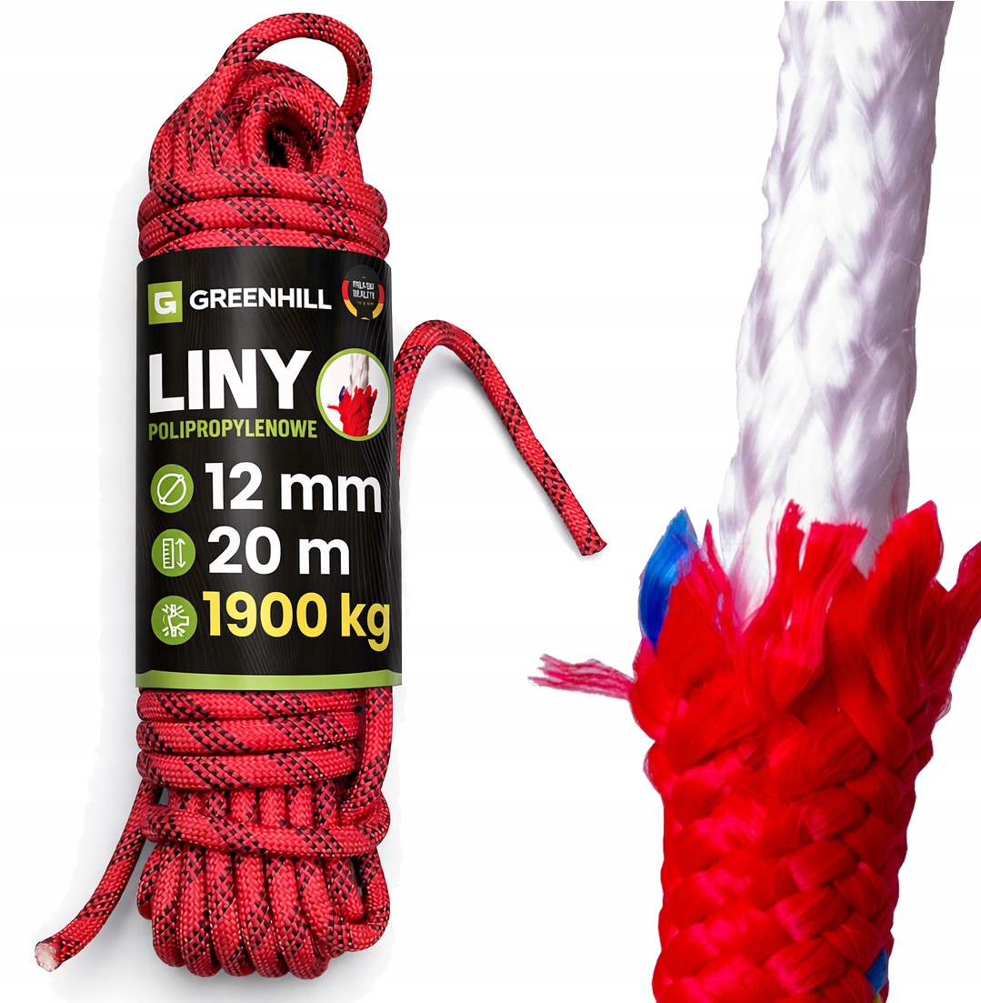 Paracord Silná Polypropylenová Survivalová šňůra 20 m Šňůra 12 mm Survival