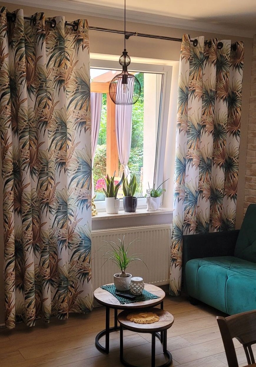 Zasłona 280 zaciemniająca TKANINA Hotel LIŚĆ Styl Nowoczesny