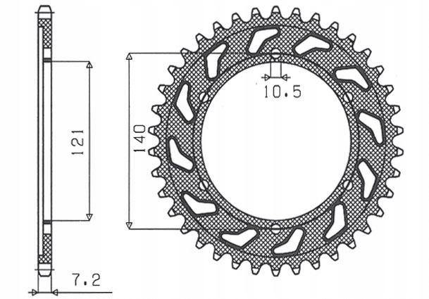 1-4536-45 - Задняя звездочка сталь Sunstar SUNR1-4536-45 525