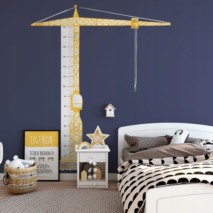 NAKLEJKA NA ŚCIANĘ MIARKA WZROSTU DŹWIG ŻURAW Marka YokoDesign