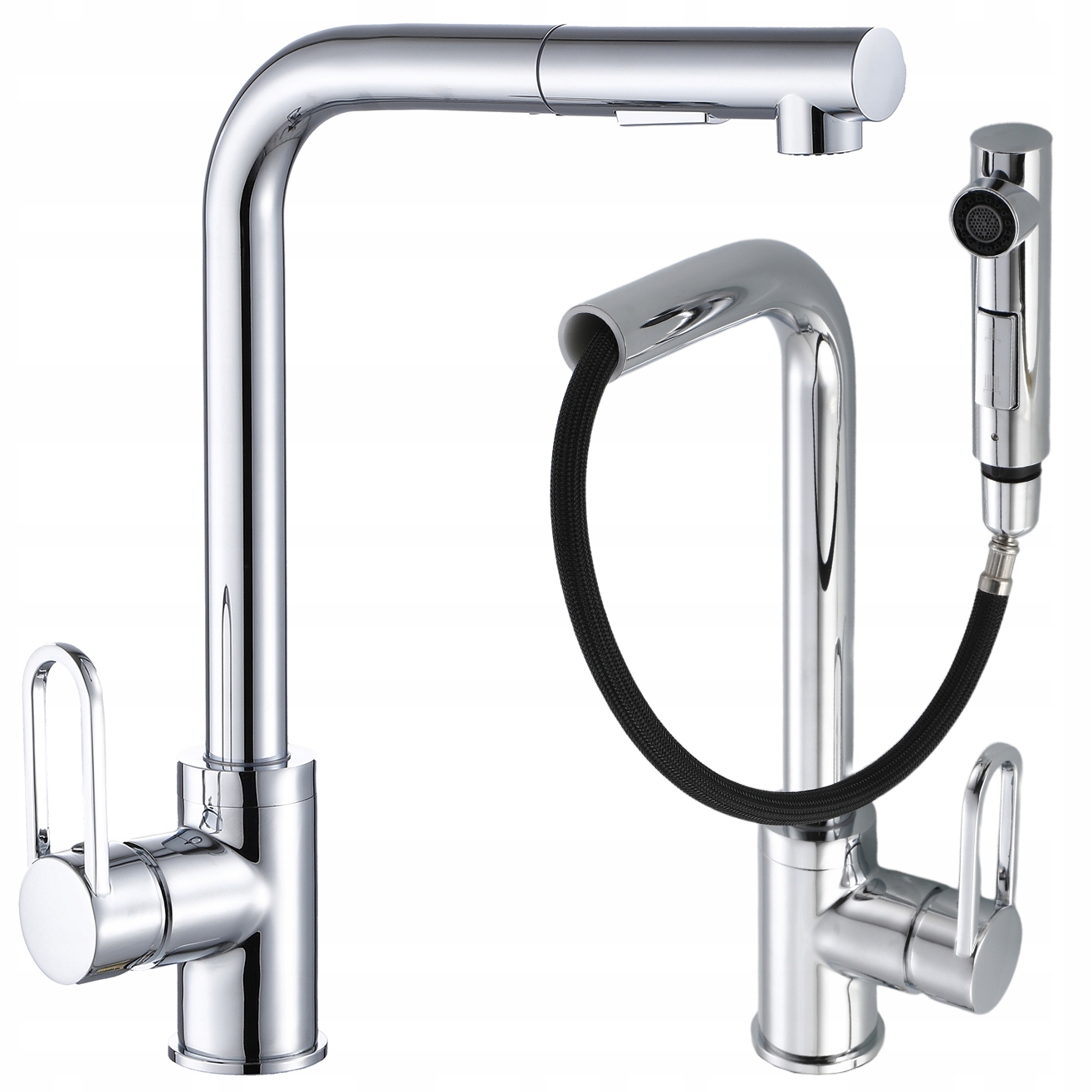 Kuchyňská Baterie Vytahovací Sprcha Chrom Flexibilní Moderní Design