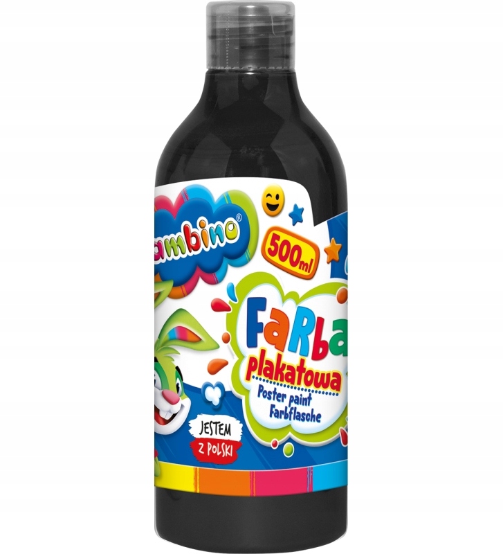 

Farba plakatowa w butelce Bambino 500 ml czarna
