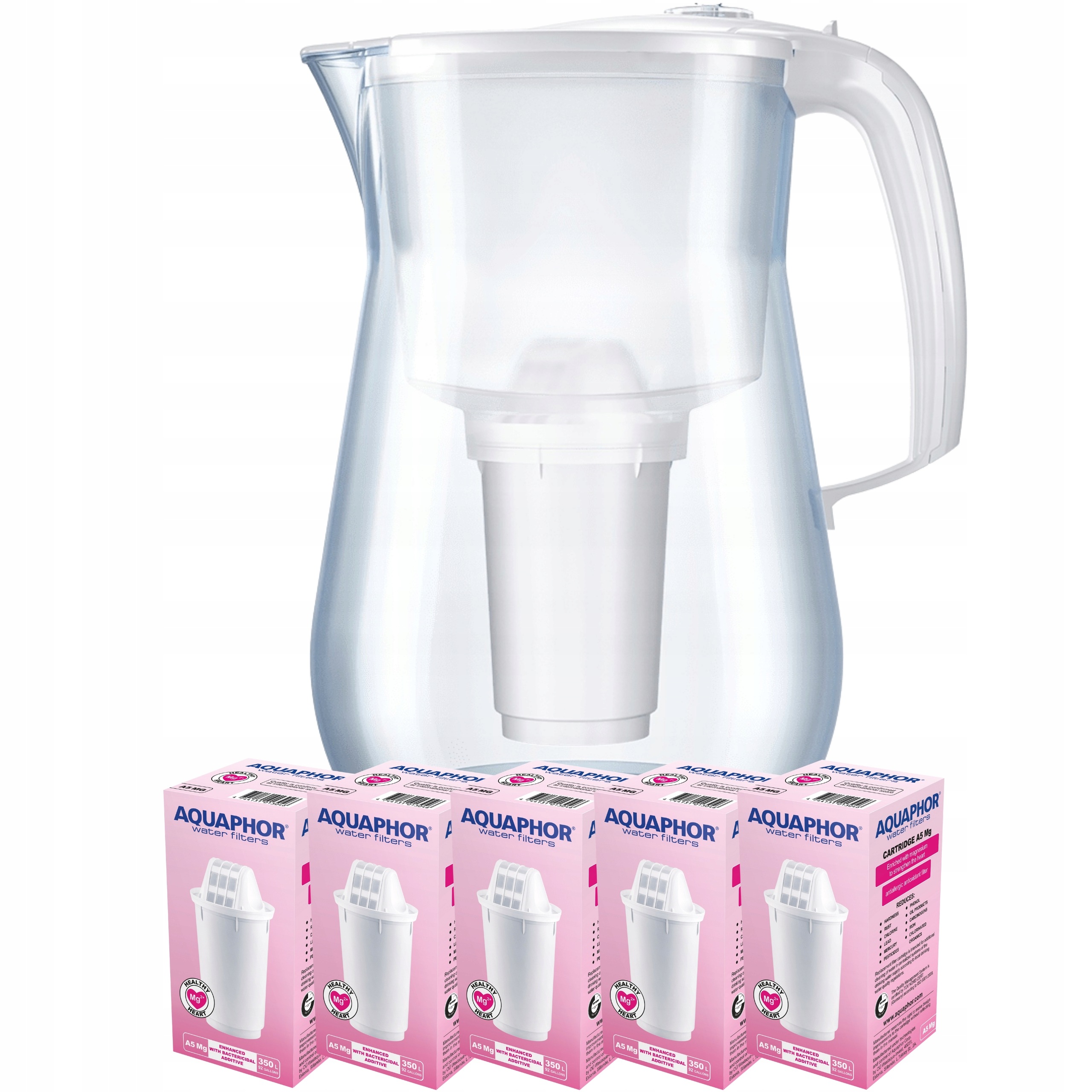 Filtrační konvice Aquaphor Provance 4,2 l se 6 vložkami A5 Mg bílá