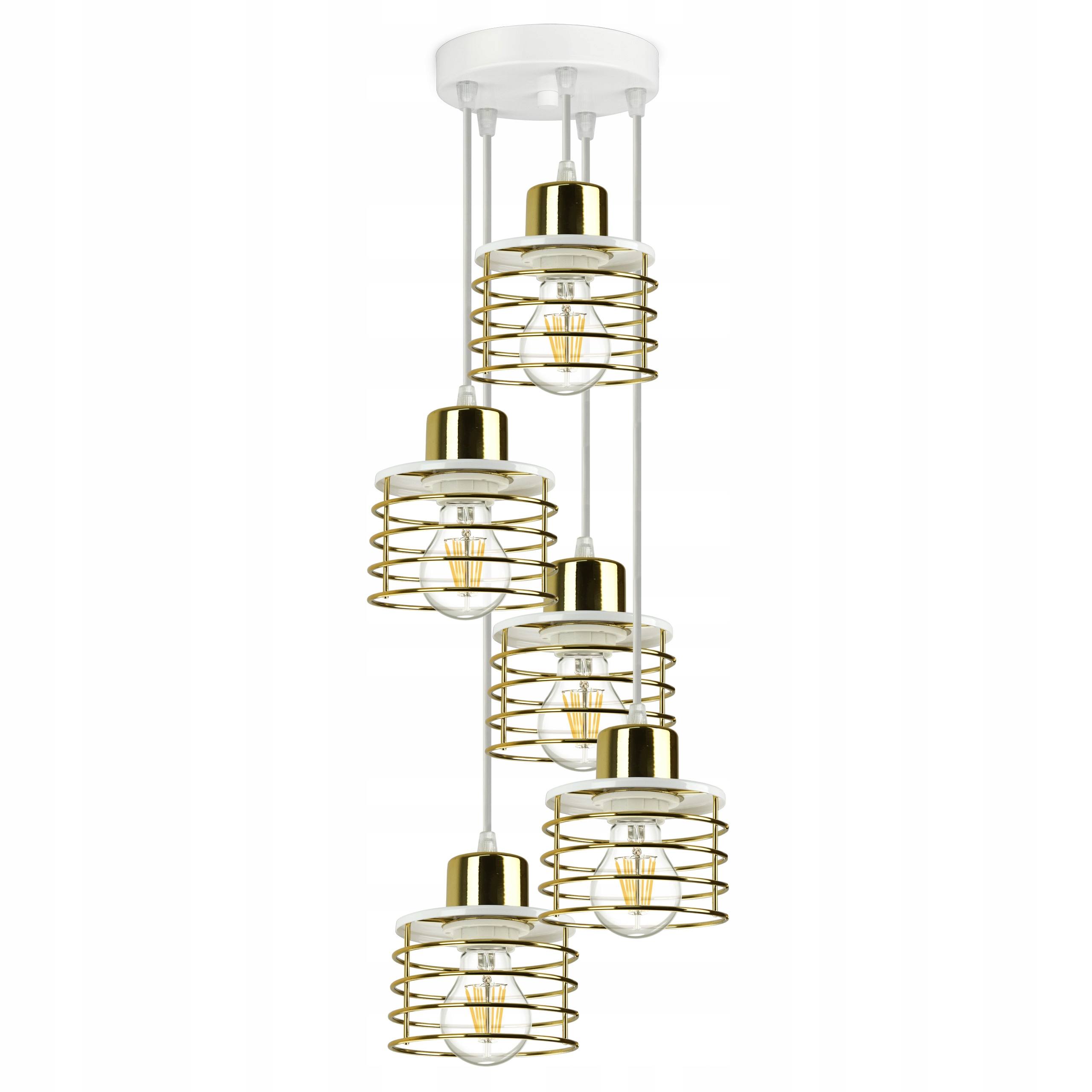 Závěsná lampa Lustr Glamour Zlatý Chrom Měď