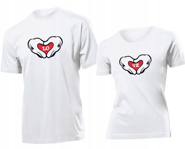 

Koszulki dla par Love Serce Serduszko Komplet S