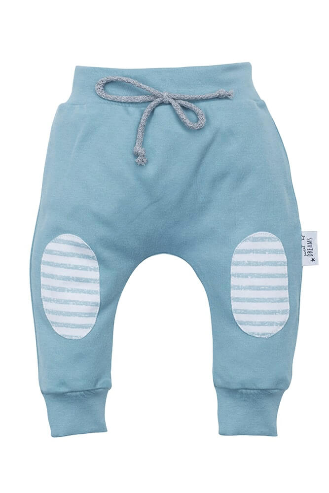 

Spodnie baggy turkusowe łatki Makoma baby boy 92