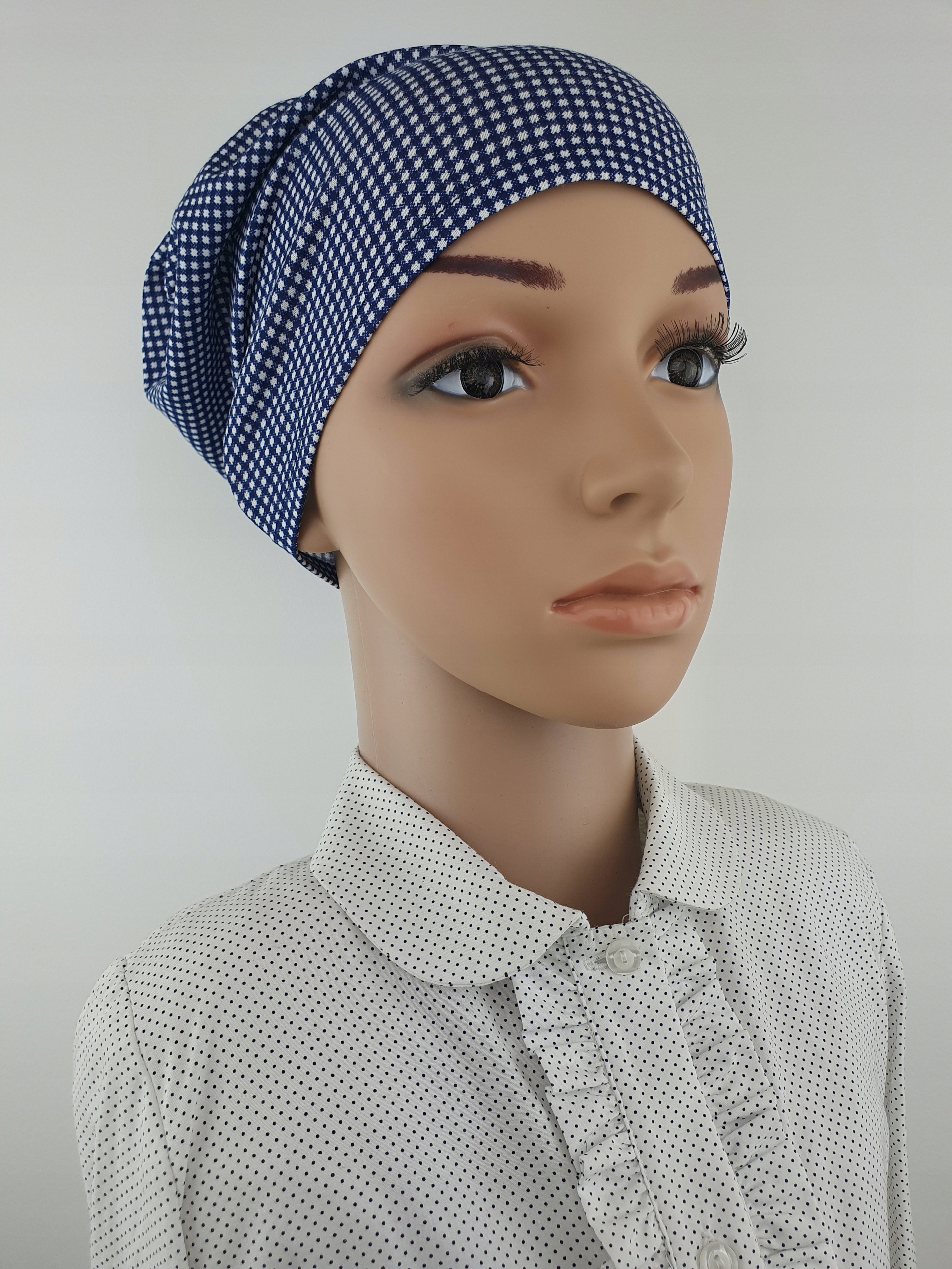 czapka chustka turban onkologiczna cz-107 Kolor niebieski