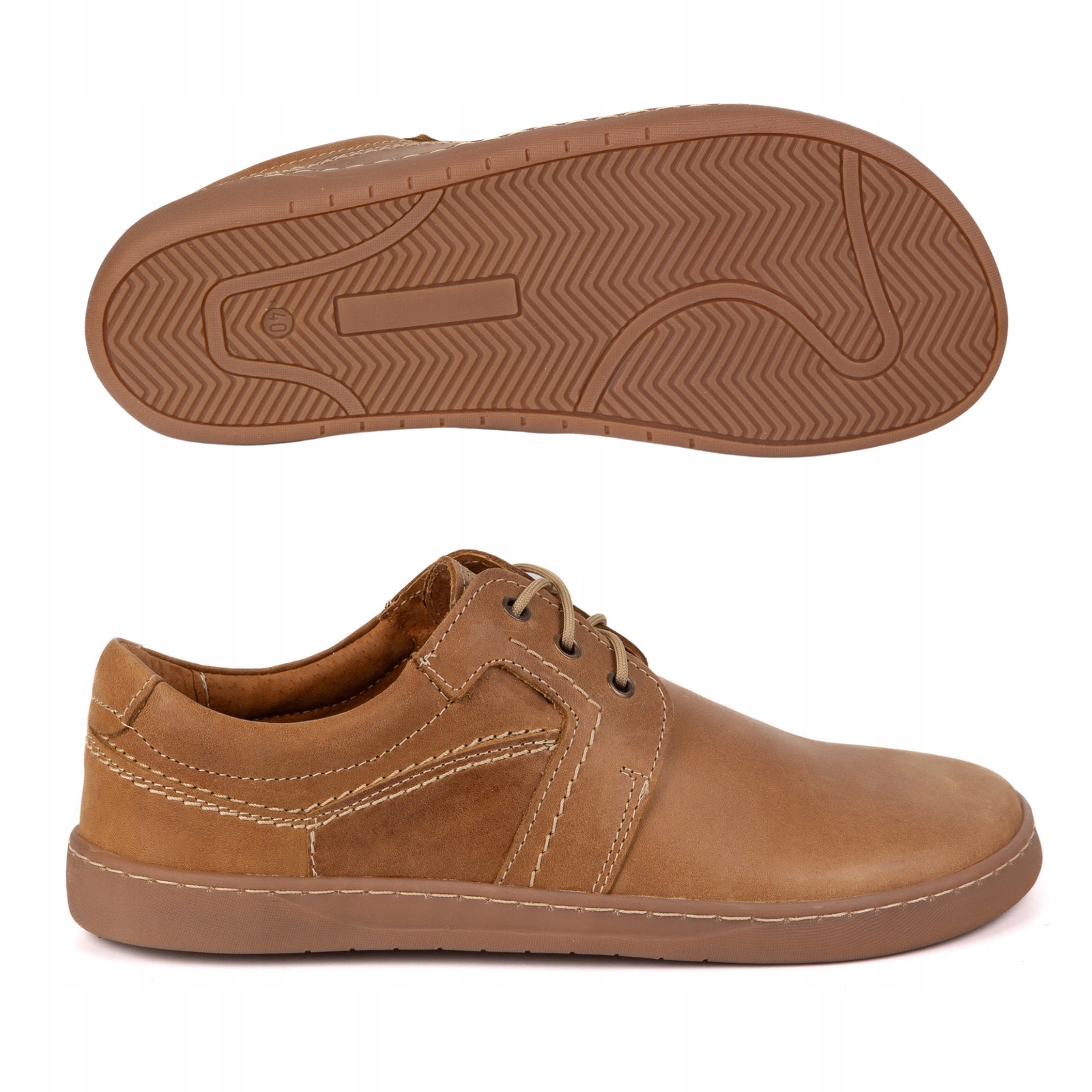 Barefoot Pánské minimalistické kožené boty 115KZ světle hnědé 44