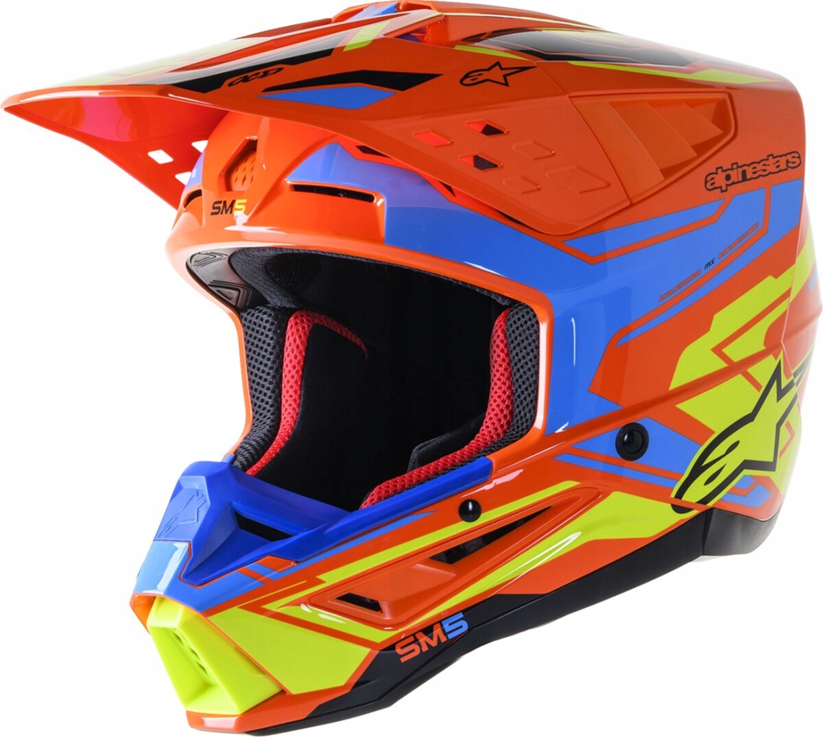 Prilba Na Cross Alpinestars Supertech M5 Action 2 Orange/blue/yellow L
