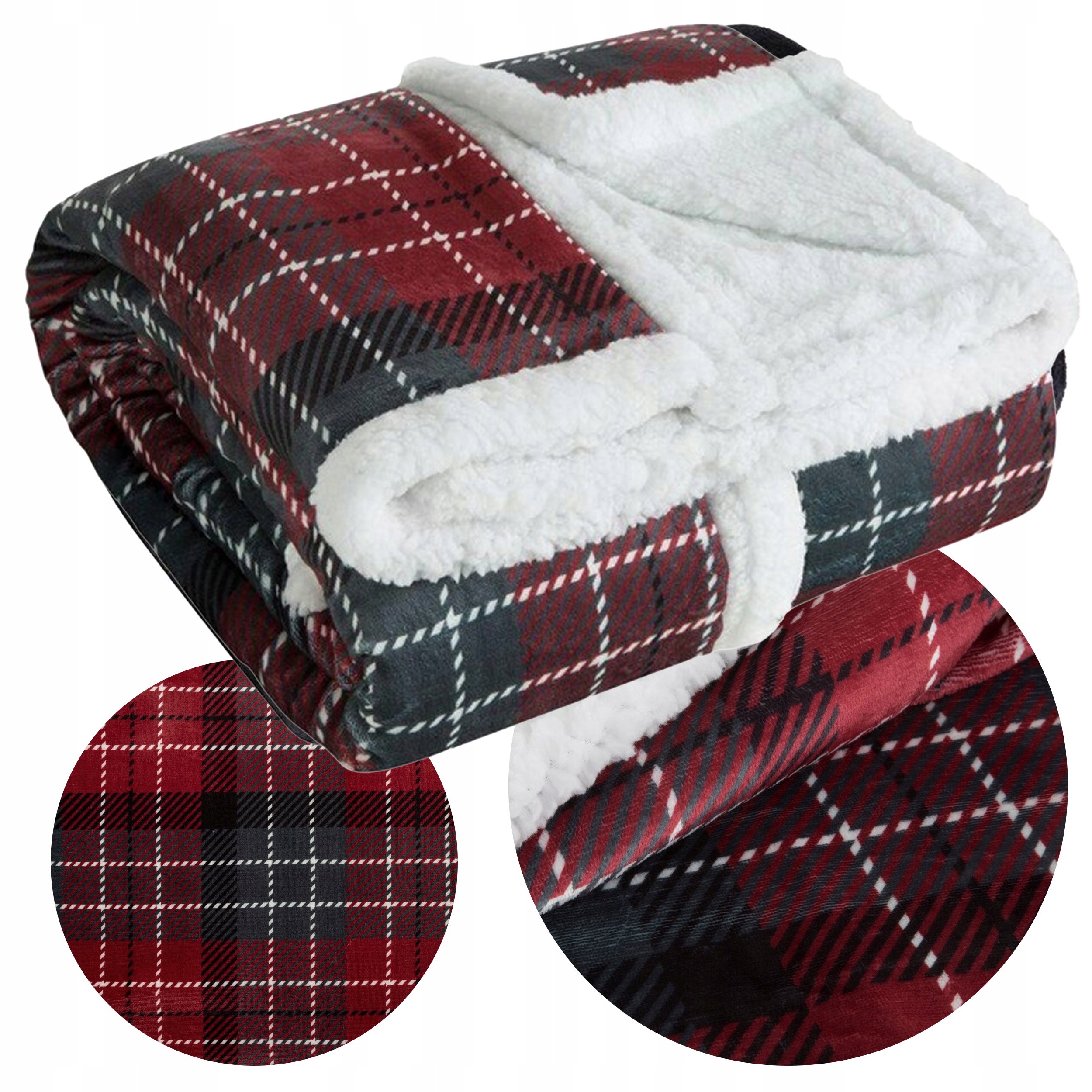 Vánoční deka dárek Mikulášská vánoční 150 x 200 cm beránek kostkovaný