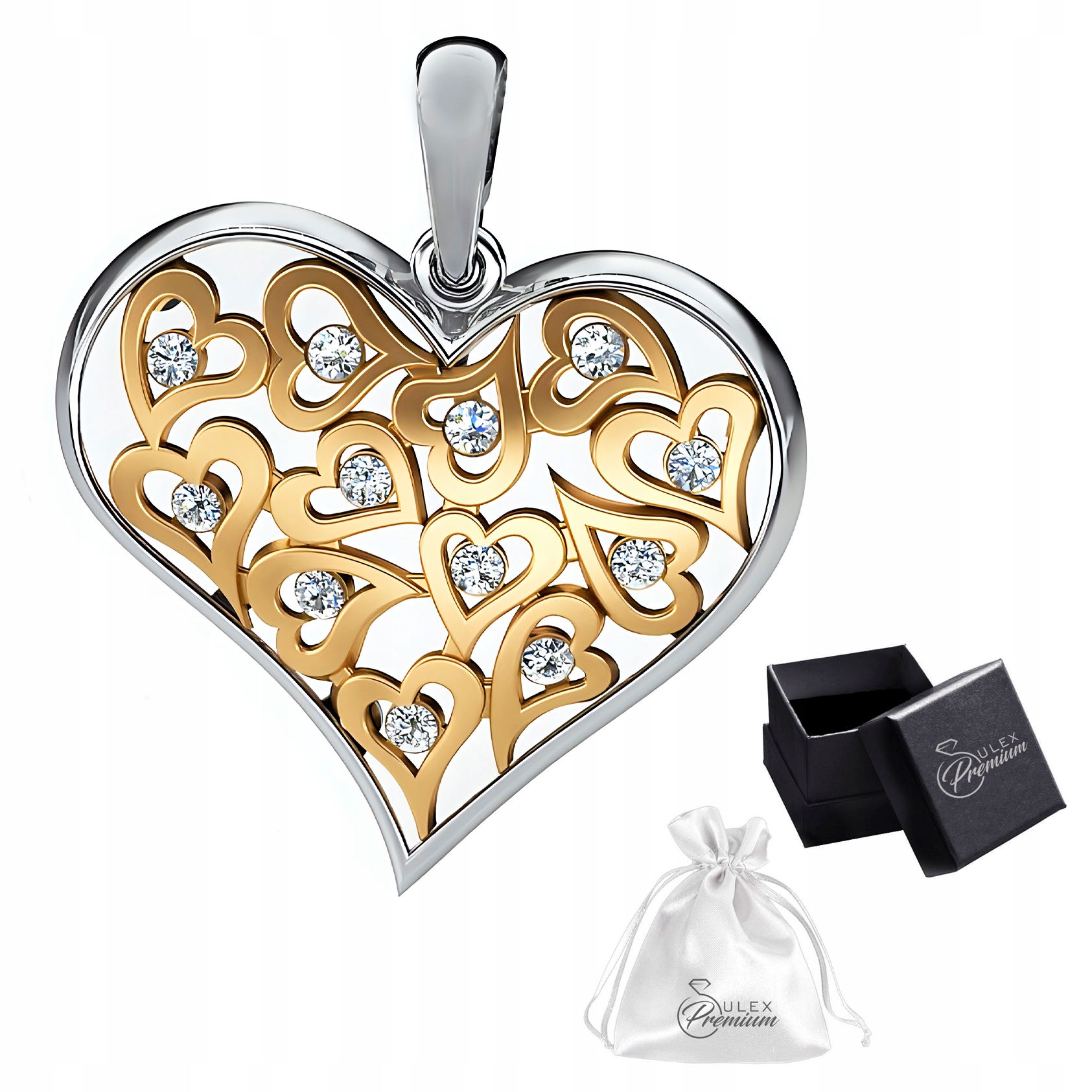 Přívěsek Stříbro ryzost 925 Krásný Přívěsek Srdce Dárek pro Zamilované