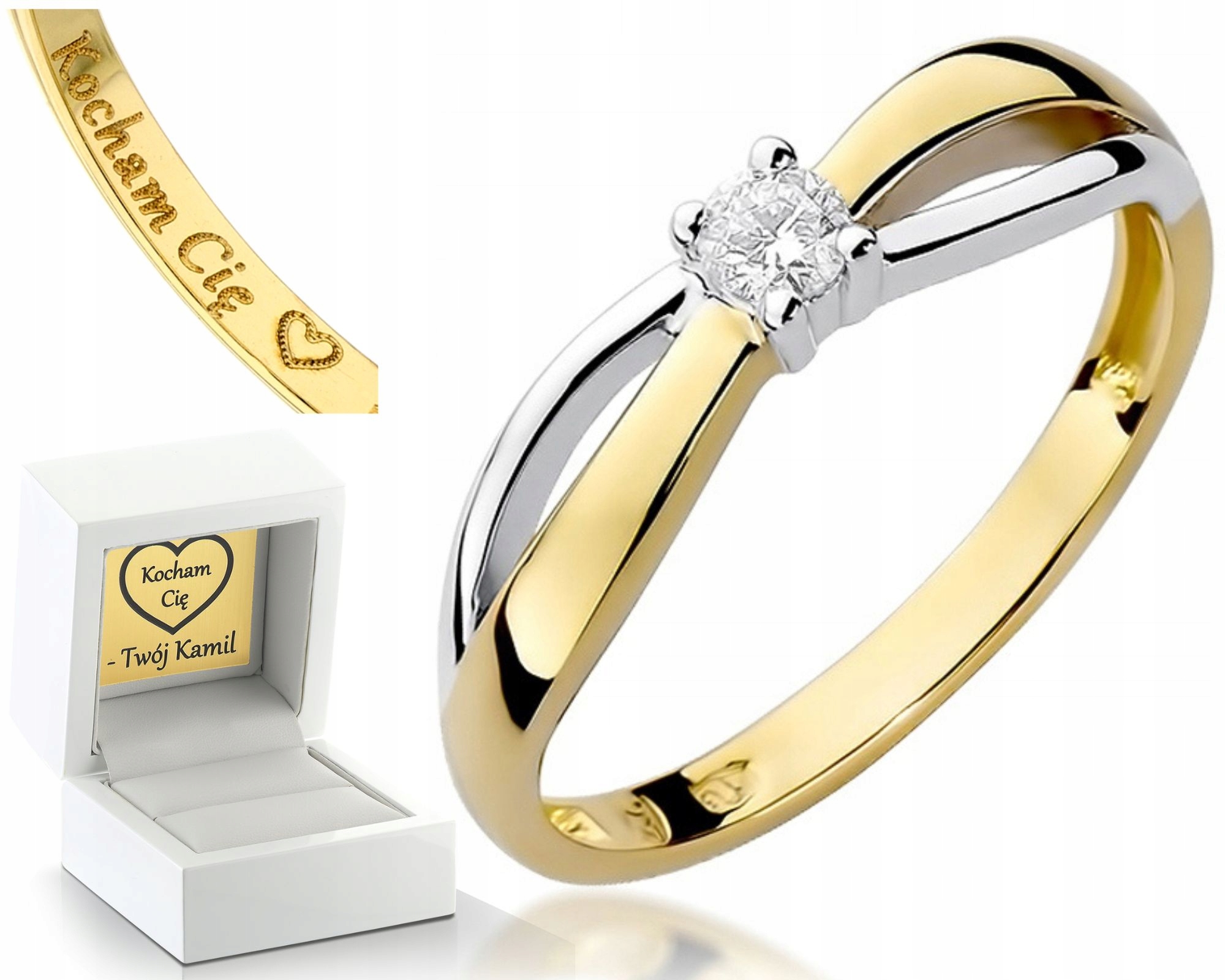 Zlatý Prstýnek S Briliantem Gravírování Bonus 585