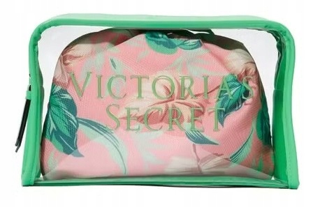 Kosmetyczka 2w1 zestaw Victoria's Secret zielona w liście