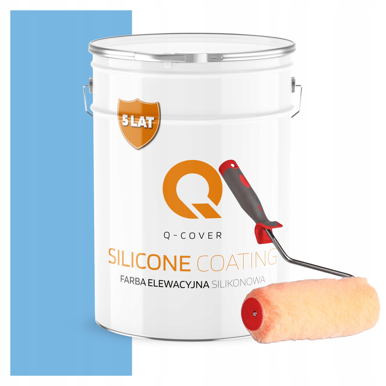 Fasádna silikónová vonkajšia farba na omietku 10L, farba modrá valček