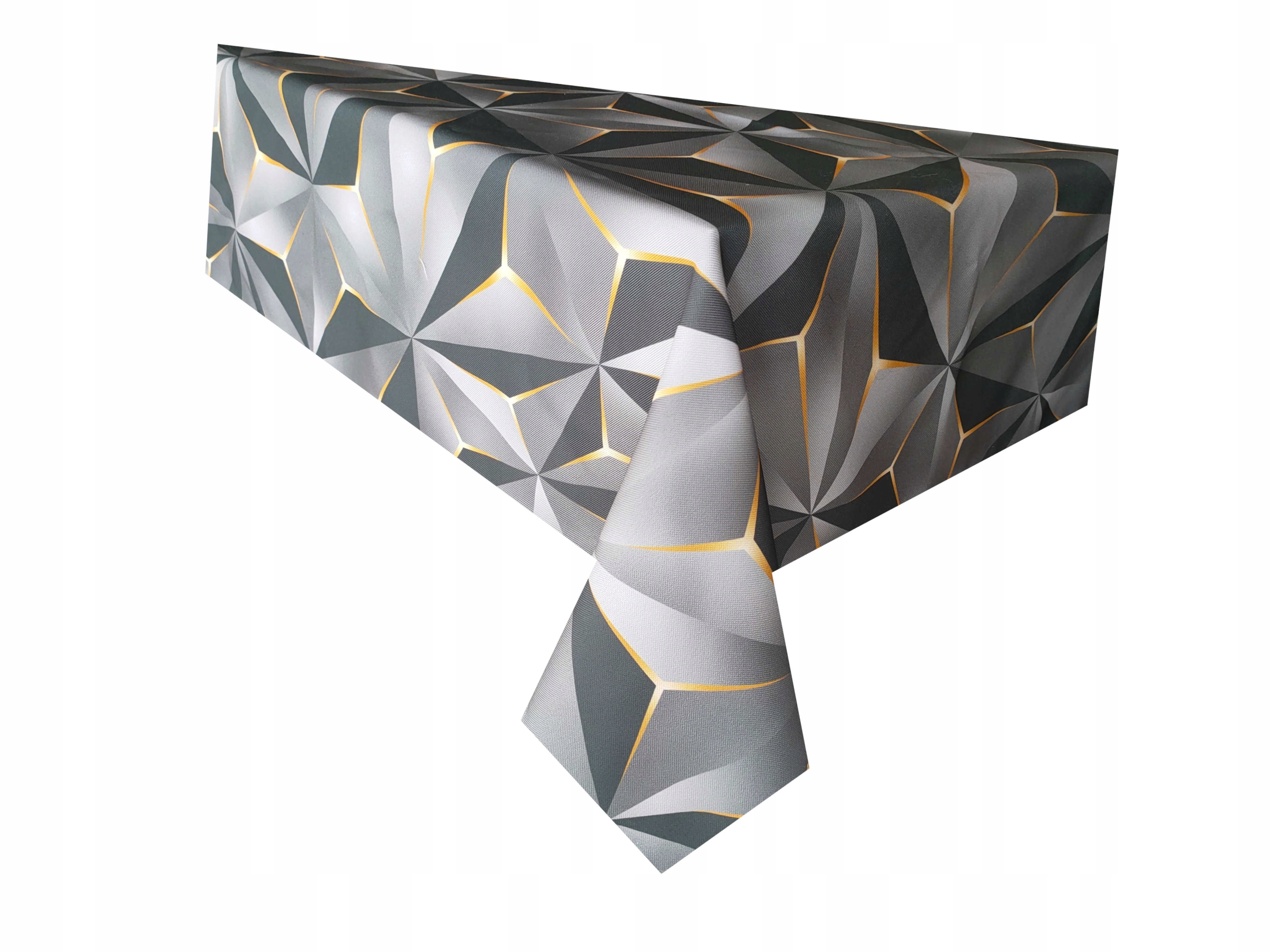 

Obrus Szary Grafit Złoty Plamoodp Glamour 120x220