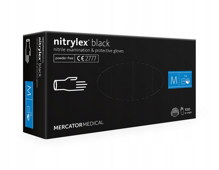 

Rękawice Rękawiczki nitrylowe Bezpudrowe Black r.M