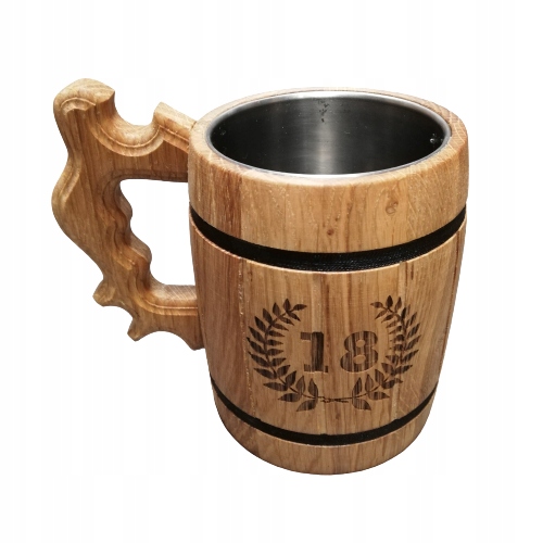 Pivní Sklenice Dřevěný Na Pivo gravírování k 18. narozeninám