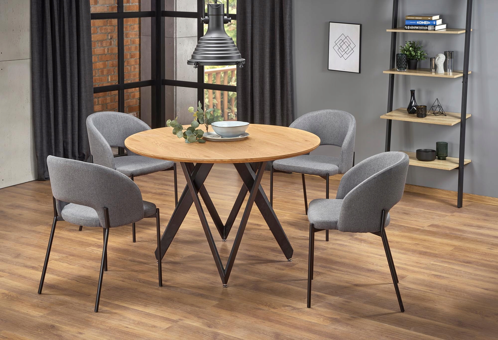 Eleganckie krzesło K373 Beżowa tkanina Salon Aneks Szerokość siedziska 51 cm