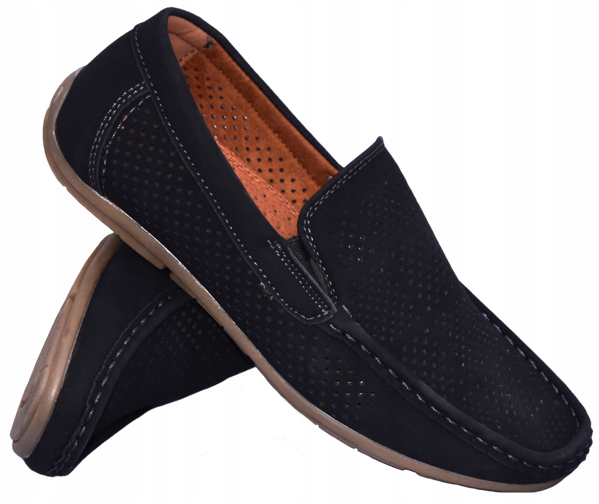 BESSKY Nowe Czarne PÓŁBUTY Mokasyny 26 cm - 41