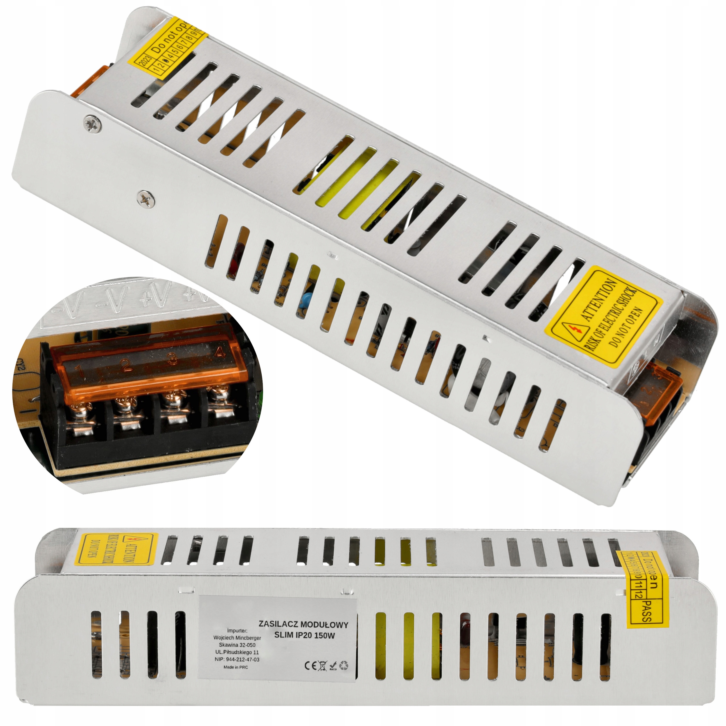 

Zasilacz do taśm Led modułowy Slim 12,5A 150W 12V