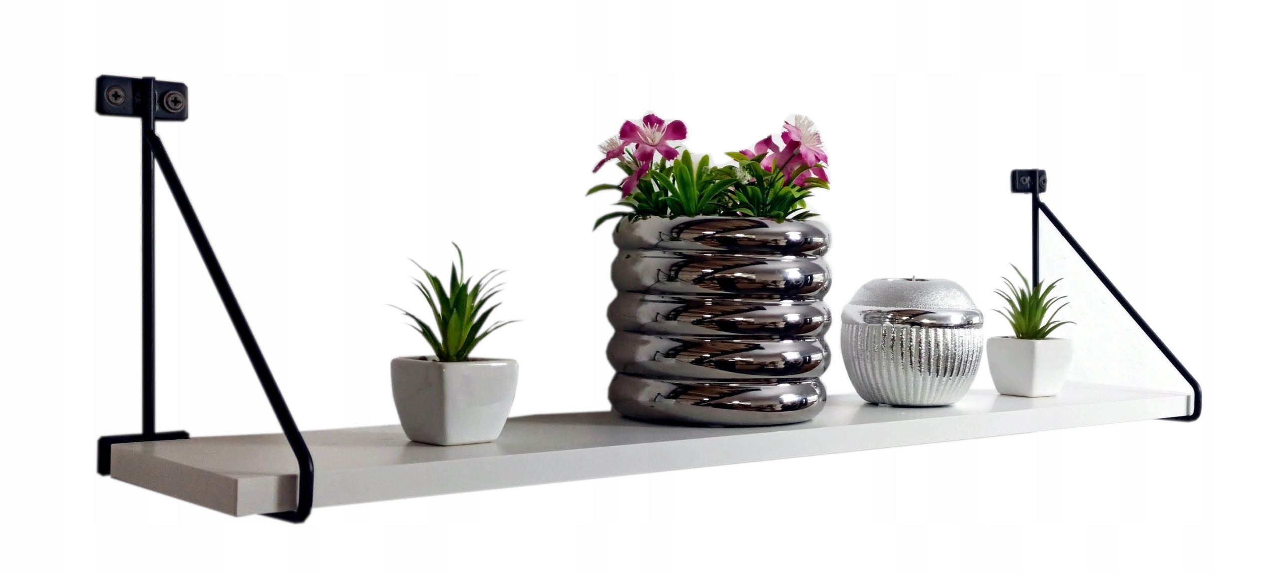 

Półka Ścienna Wisząca Nowoczesna Biała 80 cm