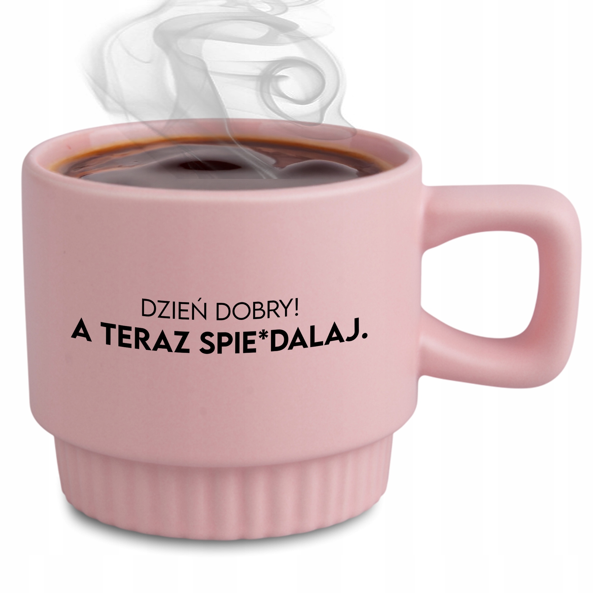 Ryhovaný Hrnček Elegantný Darček Do Práce Do Kancelárie Korpo Ružový Dobrý Deň