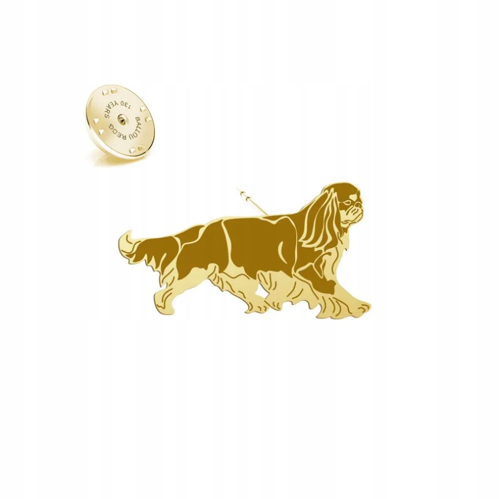 Odznak s King Charles Spaniel 925 Šperky Dárek Dedikace Bonus