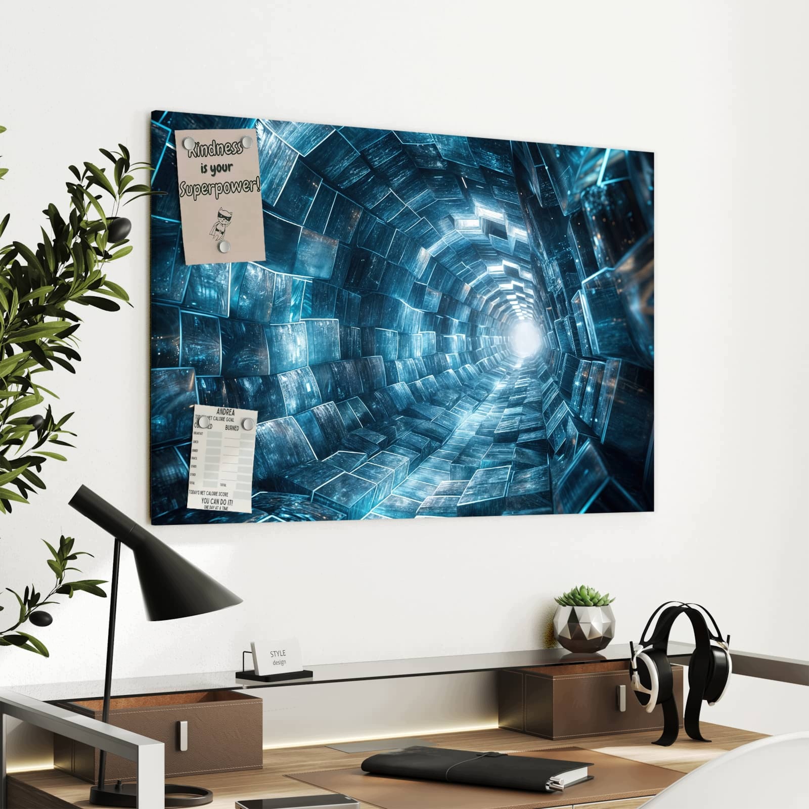 Magnetická tabule Futuristický Tunel 90 × 60 cm