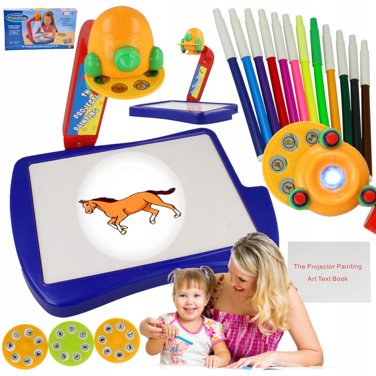 KREATYWNY PROJEKTOR RZUTNIK DO NAUKI RYSOWANIA MALOWANIA MAZAKI DLA DZIECI