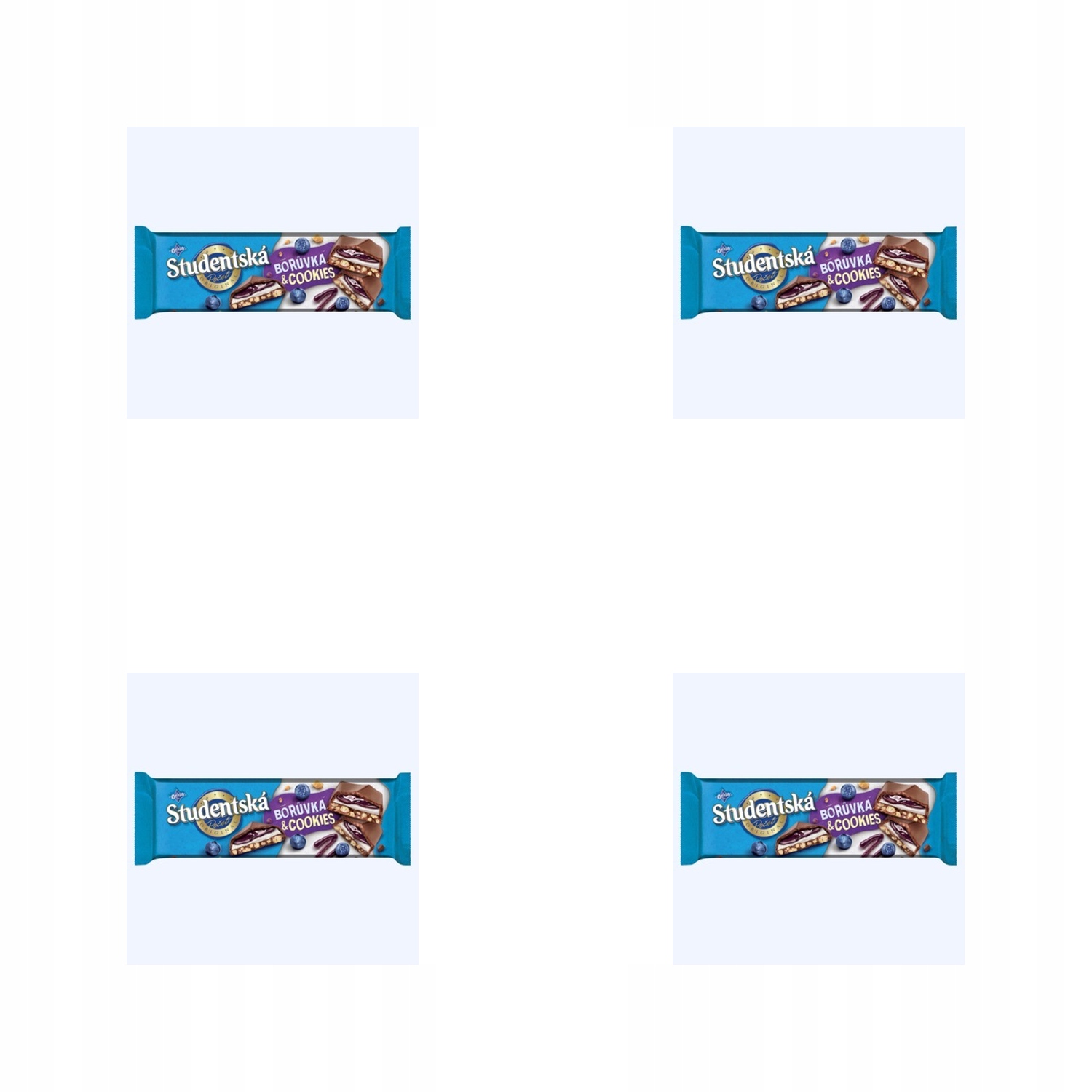 4x 235g Orion studentská czekolada mleczna borówka & ciasteczka
