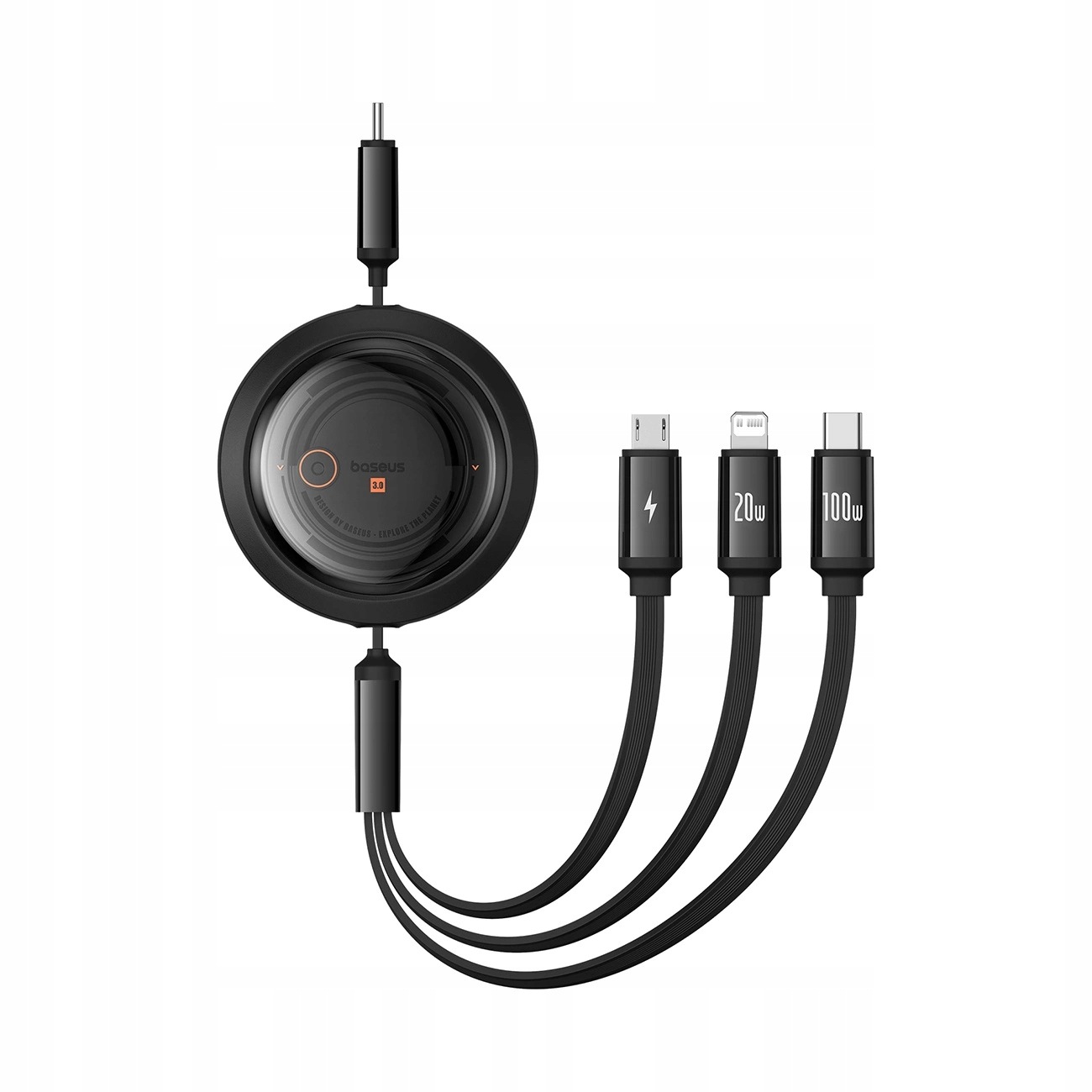Kabel Baseus FREE2DRAW Svinovací Usb-c Lightning Usb-c Micro Usb 100W 1.1M