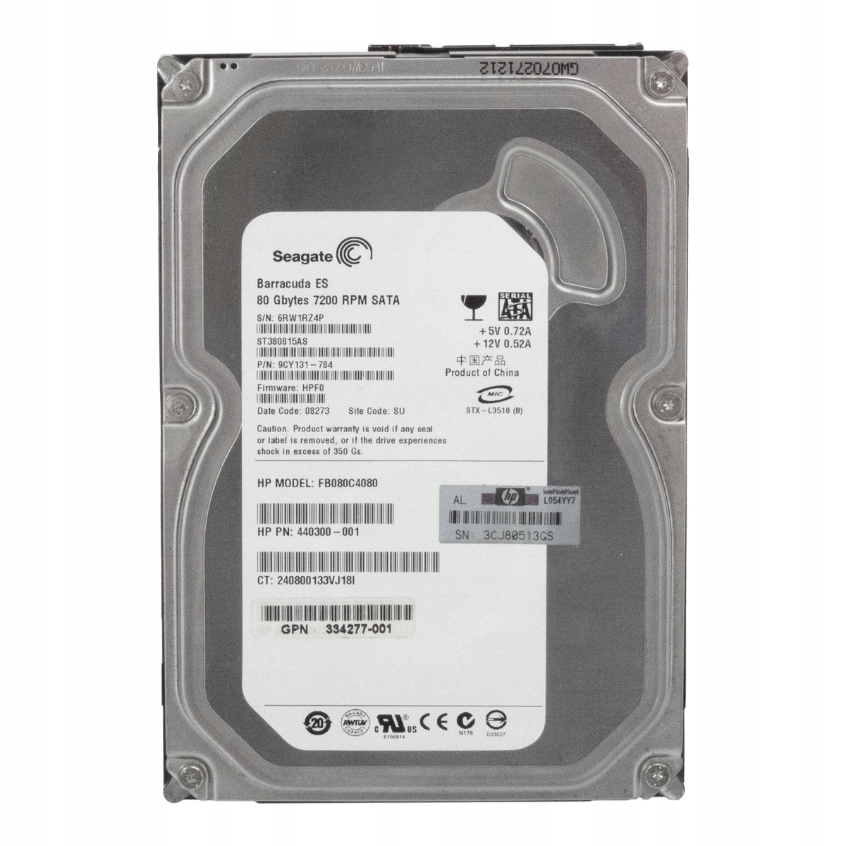 Hp 440300-001 80GB 7.2K 8MB Sata II 3.5'' FB080C4080