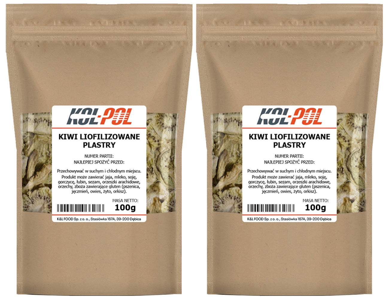 Levně Kiwi Lyofilizované 200g Plátky přírodní Lyofilizované ovoce Kol-Pol