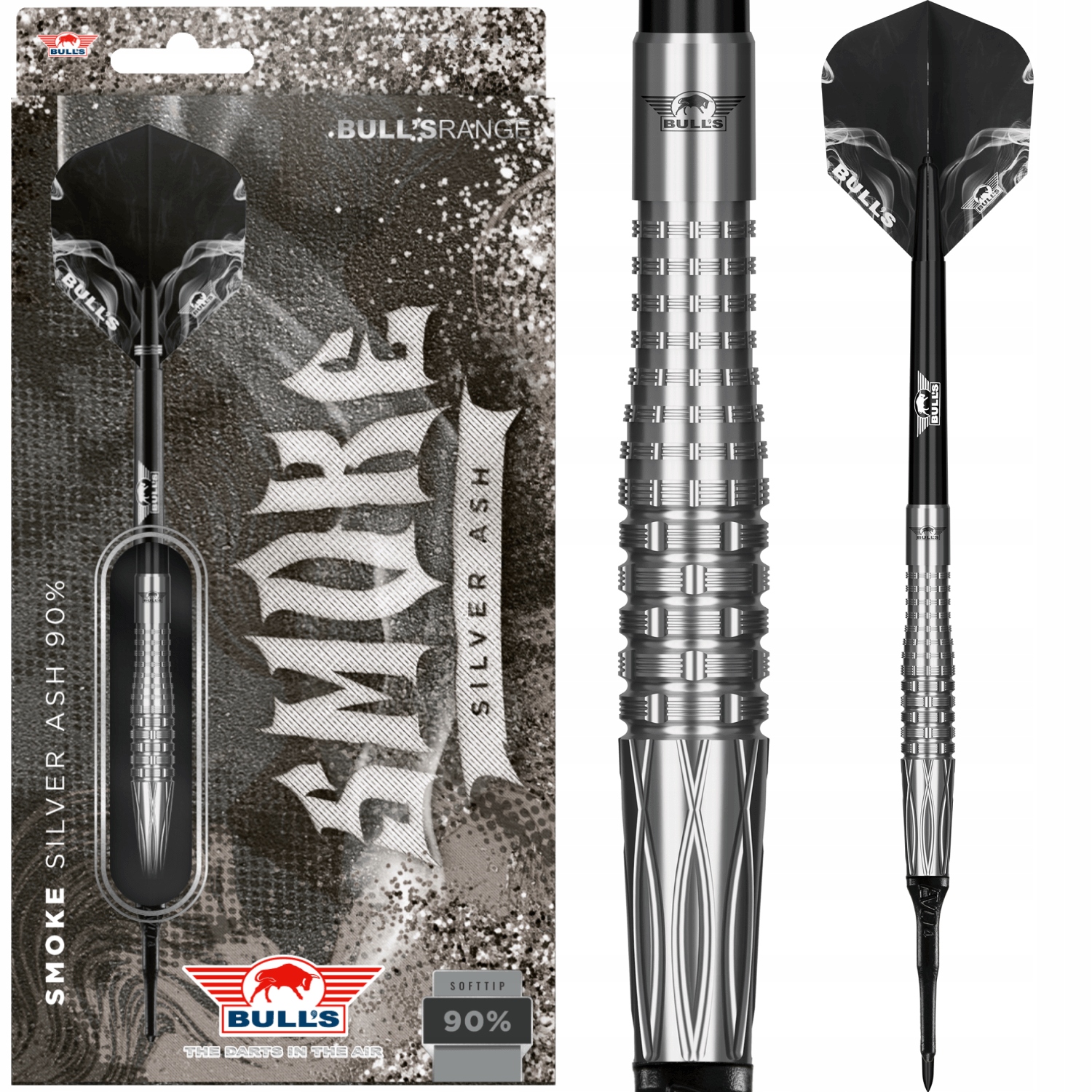 Lotki Rzutki do darta Bull's Smoke Silver Ash 90% Wolfram 18g Soft