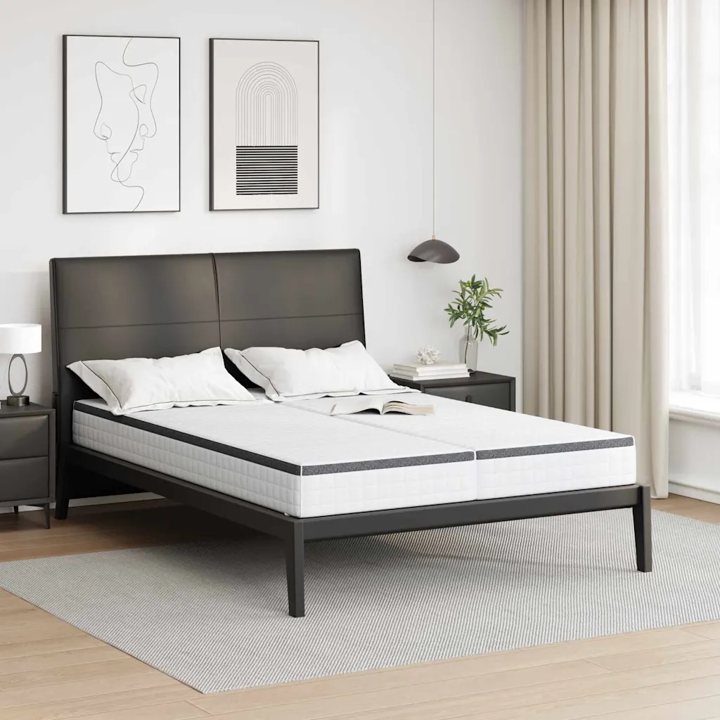 vidaXL Matrace 2 pcs Bílá a šedá 70 x 200 cm Bonellova pružina
