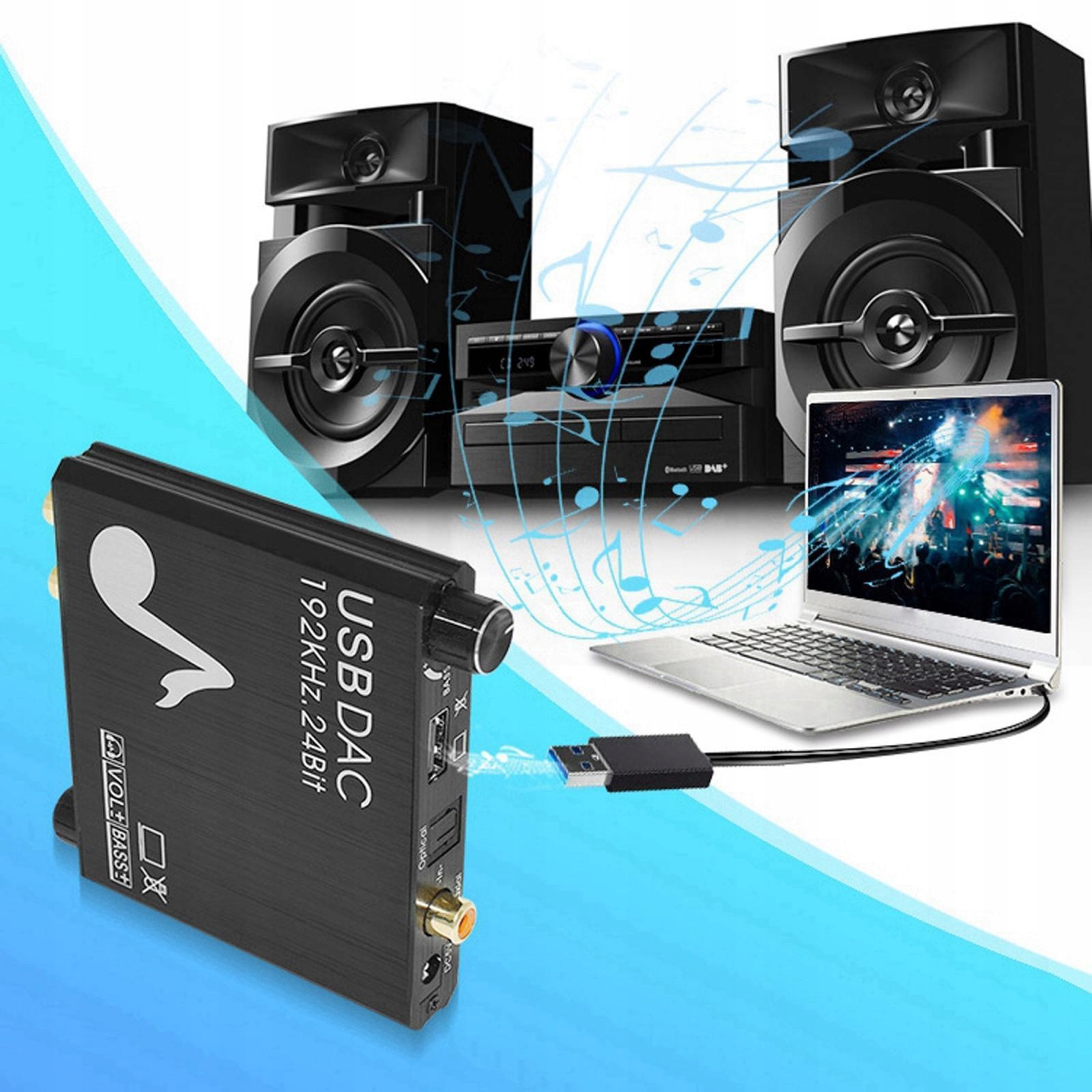 CYFROWEGO KONWERTERA AUDIO 3 CZARNY Marka bez marki