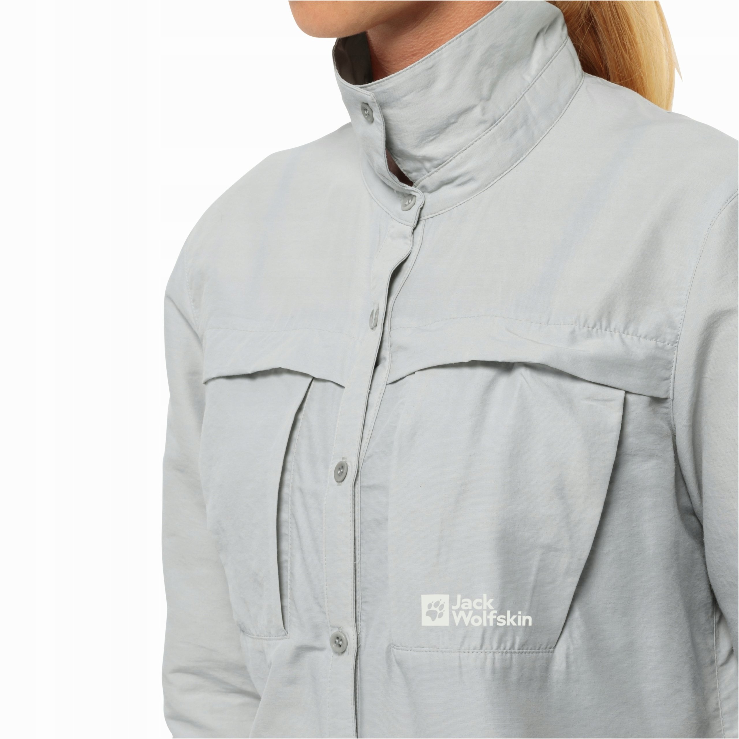 Damska koszula trekkingowa Jack Wolfskin BARRIER LS SHIRT M Kolor szary