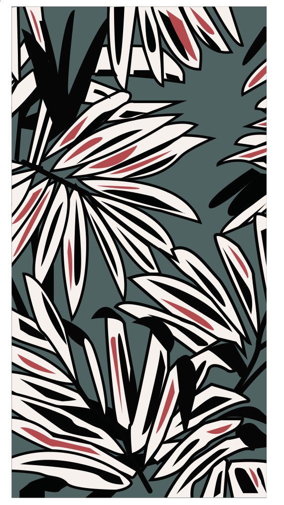 Lehký plážový ručník bavlna Palma listy 90x170